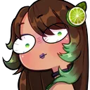 "Lime staring confused and scared emoji"