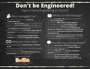 "Don't be engineered infographic. Click for image description and text version."